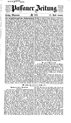 Passauer Zeitung Freitag 25. April 1862