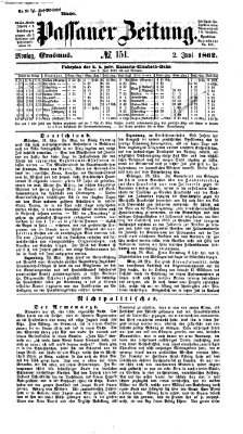 Passauer Zeitung Montag 2. Juni 1862