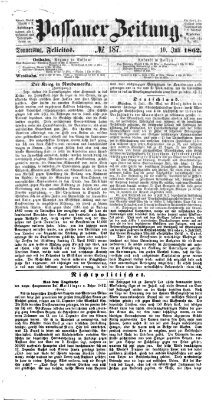 Passauer Zeitung Donnerstag 10. Juli 1862