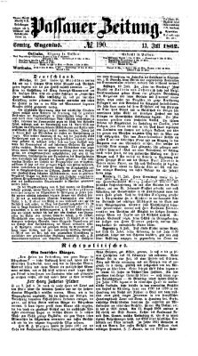 Passauer Zeitung Sonntag 13. Juli 1862