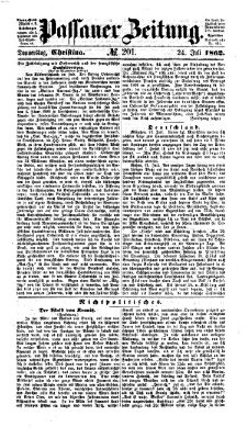 Passauer Zeitung Donnerstag 24. Juli 1862