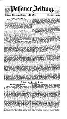 Passauer Zeitung Mittwoch 30. Juli 1862