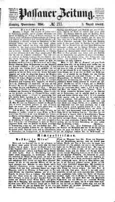 Passauer Zeitung Sonntag 3. August 1862