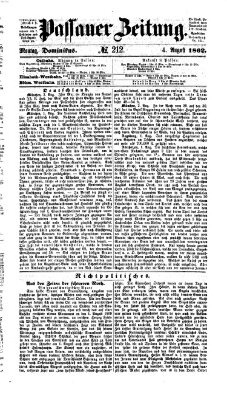 Passauer Zeitung Montag 4. August 1862