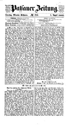 Passauer Zeitung Dienstag 5. August 1862