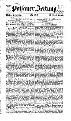 Passauer Zeitung Montag 11. August 1862