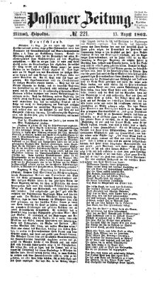 Passauer Zeitung Mittwoch 13. August 1862