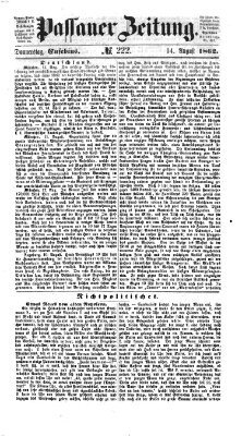 Passauer Zeitung Donnerstag 14. August 1862