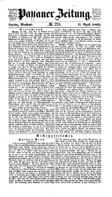 Passauer Zeitung Samstag 16. August 1862