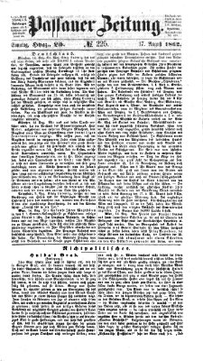 Passauer Zeitung Sonntag 17. August 1862