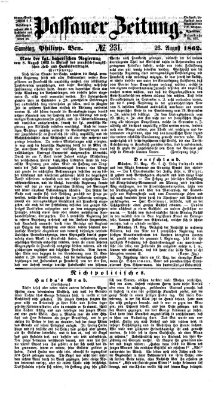 Passauer Zeitung Samstag 23. August 1862