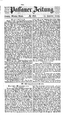 Passauer Zeitung Sonntag 14. September 1862