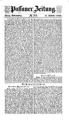 Passauer Zeitung Montag 15. September 1862