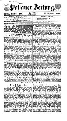 Passauer Zeitung Montag 22. September 1862