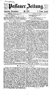 Passauer Zeitung Donnerstag 9. Oktober 1862