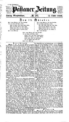 Passauer Zeitung Sonntag 12. Oktober 1862