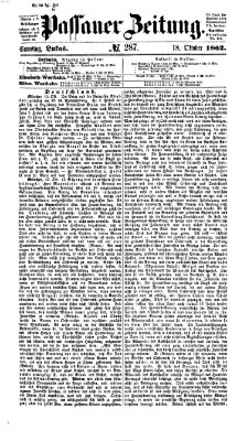 Passauer Zeitung Samstag 18. Oktober 1862