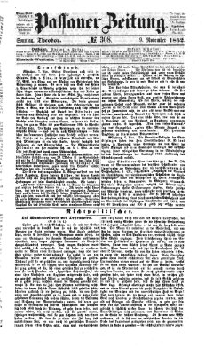 Passauer Zeitung Sonntag 9. November 1862