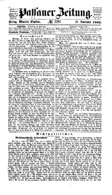 Passauer Zeitung Freitag 21. November 1862