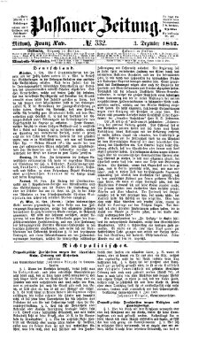 Passauer Zeitung Mittwoch 3. Dezember 1862