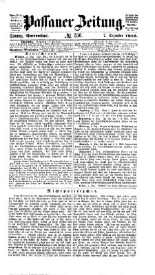 Passauer Zeitung Sonntag 7. Dezember 1862