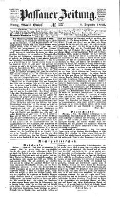 Passauer Zeitung Montag 8. Dezember 1862