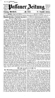 Passauer Zeitung Dienstag 16. Dezember 1862