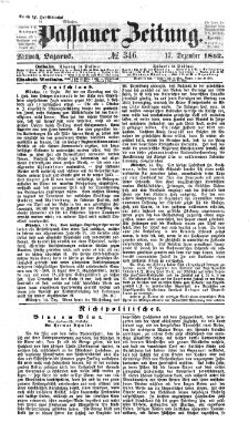 Passauer Zeitung Mittwoch 17. Dezember 1862