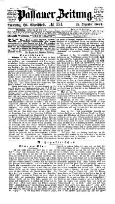 Passauer Zeitung Donnerstag 25. Dezember 1862