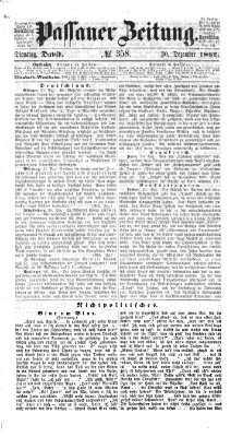 Passauer Zeitung Dienstag 30. Dezember 1862