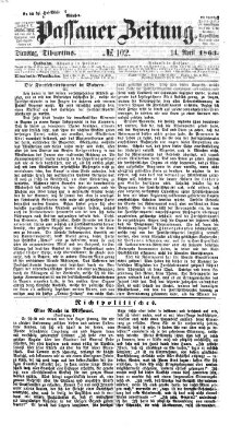 Passauer Zeitung Dienstag 14. April 1863