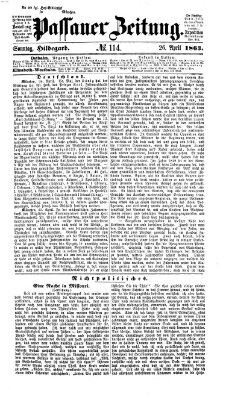 Passauer Zeitung Sonntag 26. April 1863