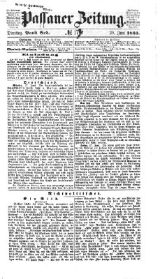 Passauer Zeitung Dienstag 30. Juni 1863