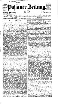 Passauer Zeitung Mittwoch 15. Juli 1863