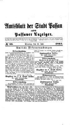 Passauer Zeitung Sonntag 19. Juli 1863