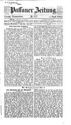 Passauer Zeitung Dienstag 4. August 1863