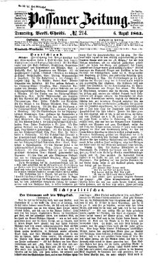 Passauer Zeitung Donnerstag 6. August 1863