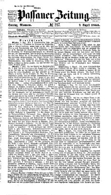 Passauer Zeitung Sonntag 9. August 1863