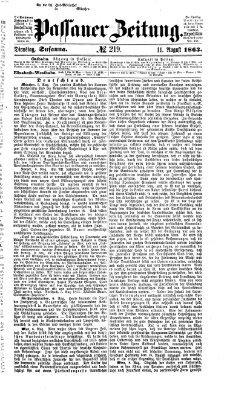 Passauer Zeitung Dienstag 11. August 1863