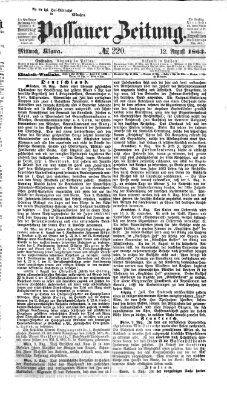 Passauer Zeitung Mittwoch 12. August 1863