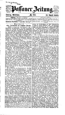 Passauer Zeitung Sonntag 23. August 1863