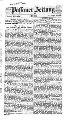 Passauer Zeitung Dienstag 25. August 1863