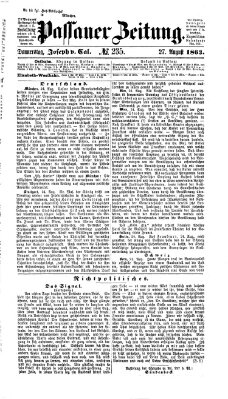 Passauer Zeitung Donnerstag 27. August 1863