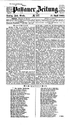 Passauer Zeitung Samstag 29. August 1863