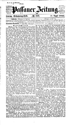 Passauer Zeitung Sonntag 30. August 1863