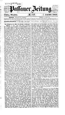 Passauer Zeitung Montag 7. September 1863
