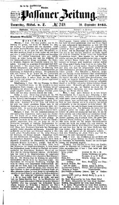 Passauer Zeitung Donnerstag 10. September 1863