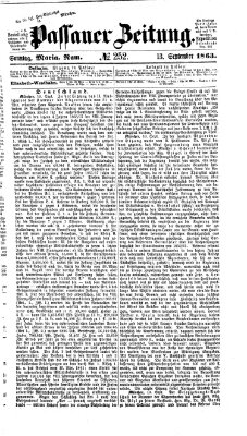 Passauer Zeitung Sonntag 13. September 1863