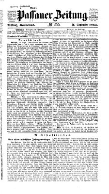 Passauer Zeitung Mittwoch 16. September 1863