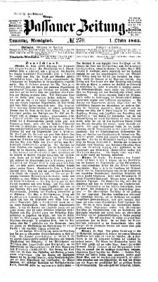 Passauer Zeitung Donnerstag 1. Oktober 1863